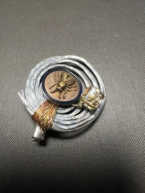 Multi-Tone vintage Bee button- Gold and Silver brooch